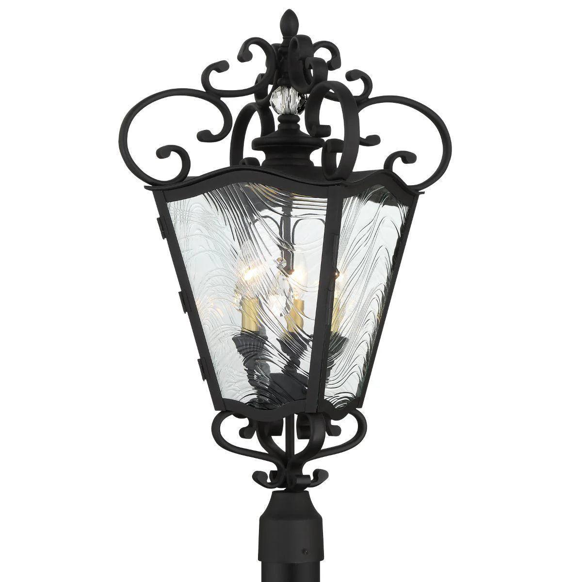 Brixton Ivey 28 in. 3 lights Lantern Head Coal & Soft Brass finish - Bees Lighting