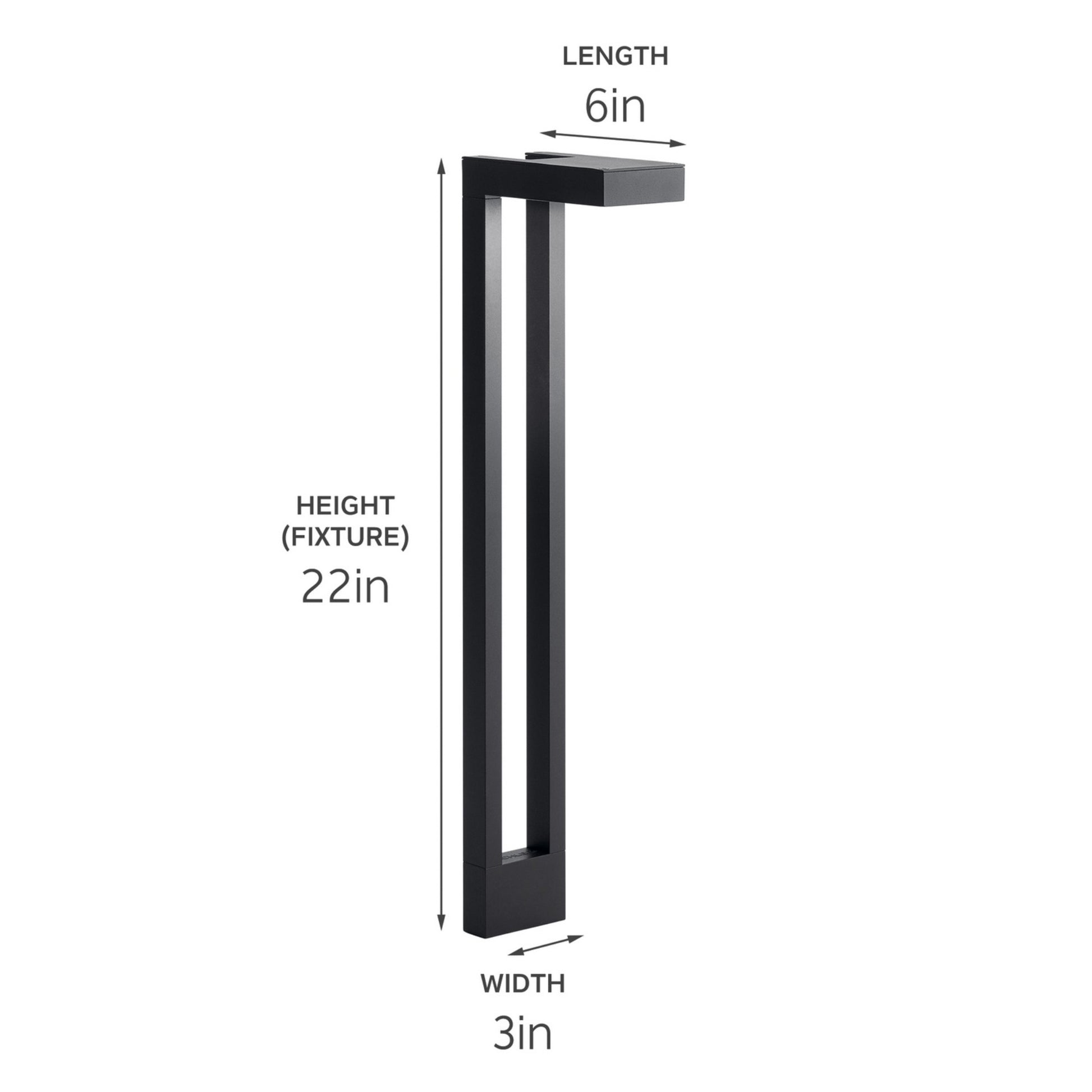 LED Two Arm Path Light, Textured Black - Bees Lighting