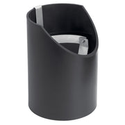 Black in-ground accent light with cylindrical housing and open top