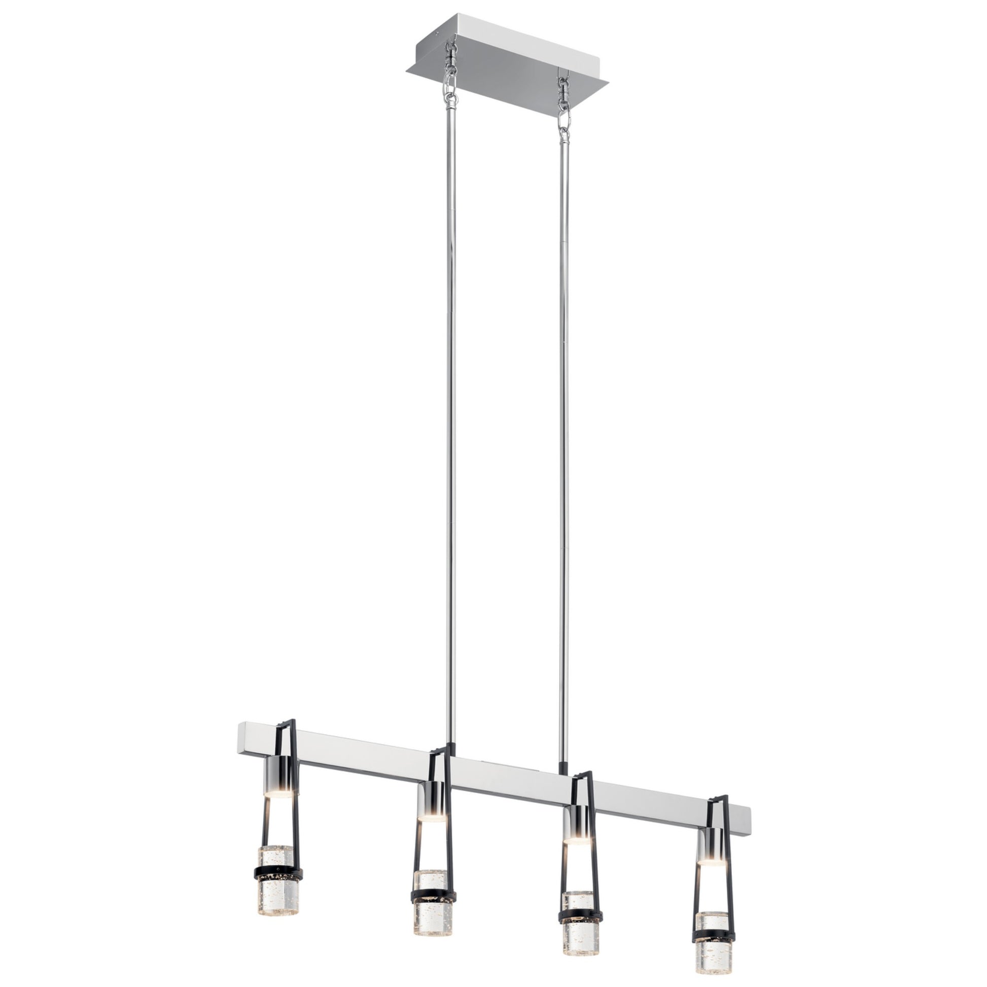 Ayse 32" LED Linear Chandelier, Matte Black Finish - Bees Lighting