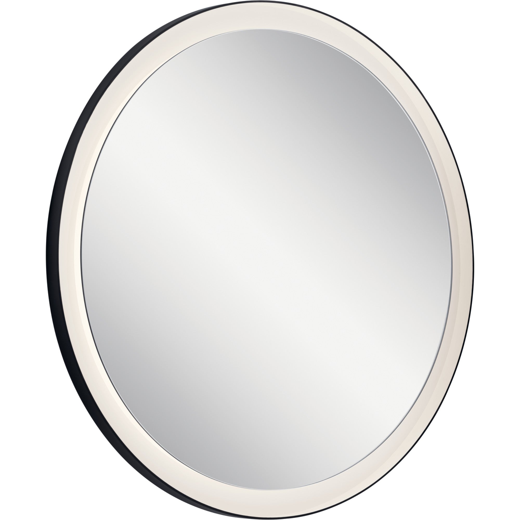 Ryame 32" Round LED Mirror, Matte Black Finish - Bees Lighting