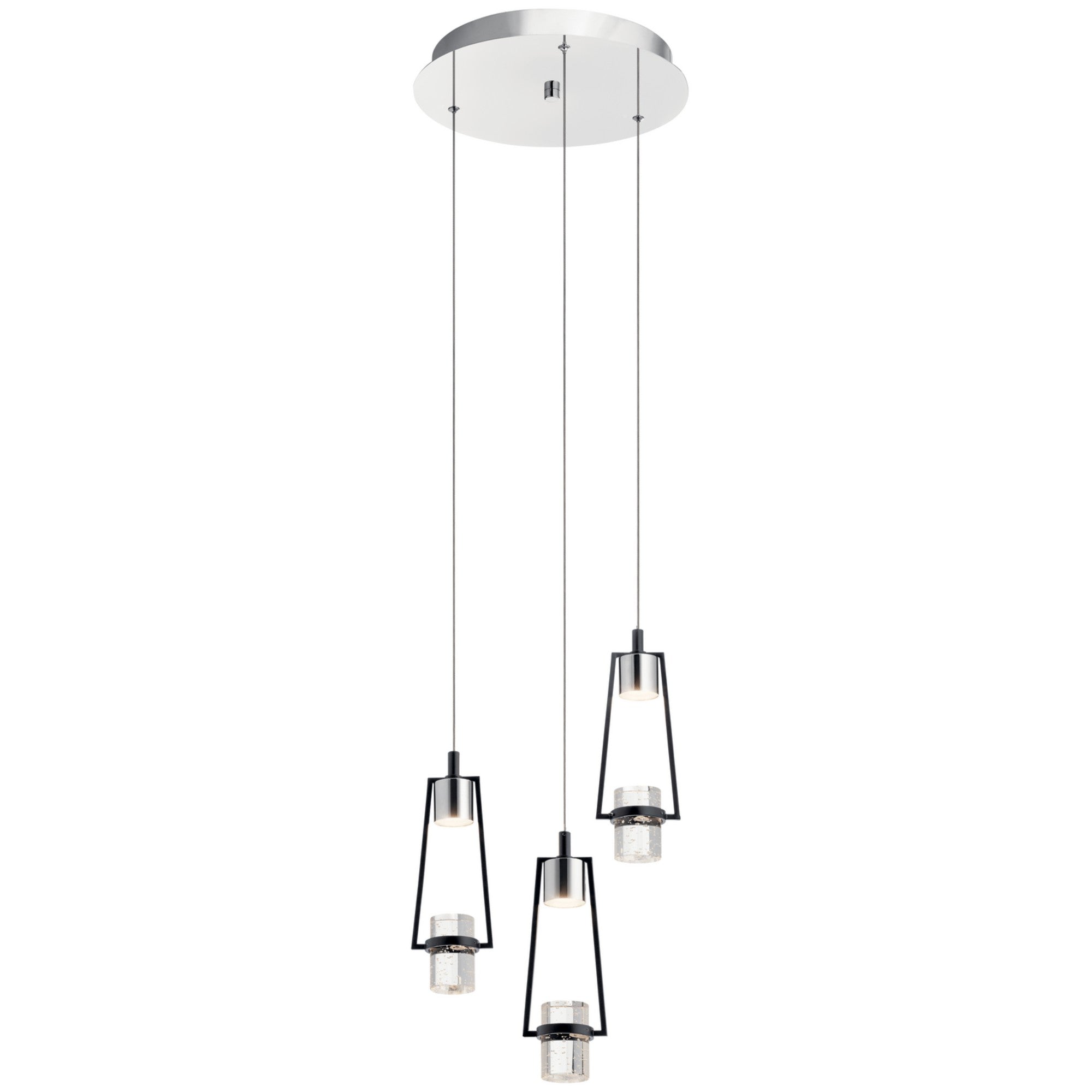 Ayse 13 in. 3 Lights LED Pendant Light Black Finish - Bees Lighting