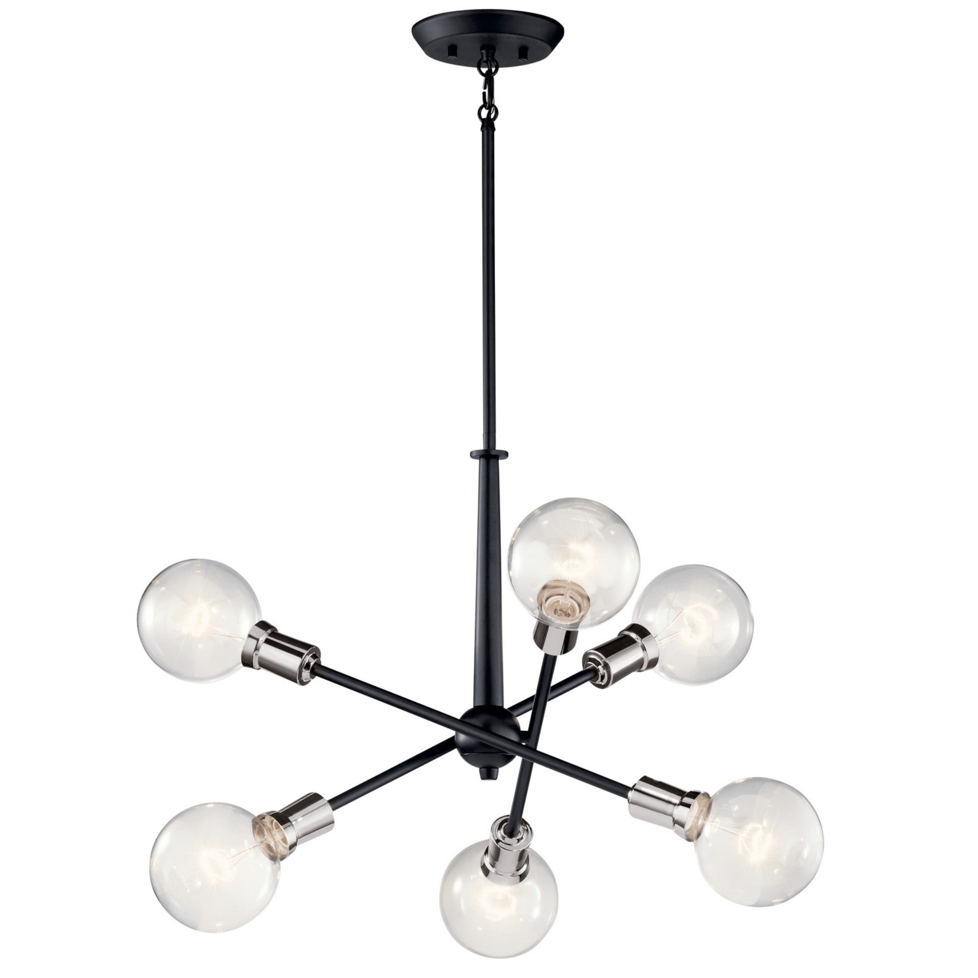 Armstrong 20" 6-Light Chandelier, Black Finish - Bees Lighting