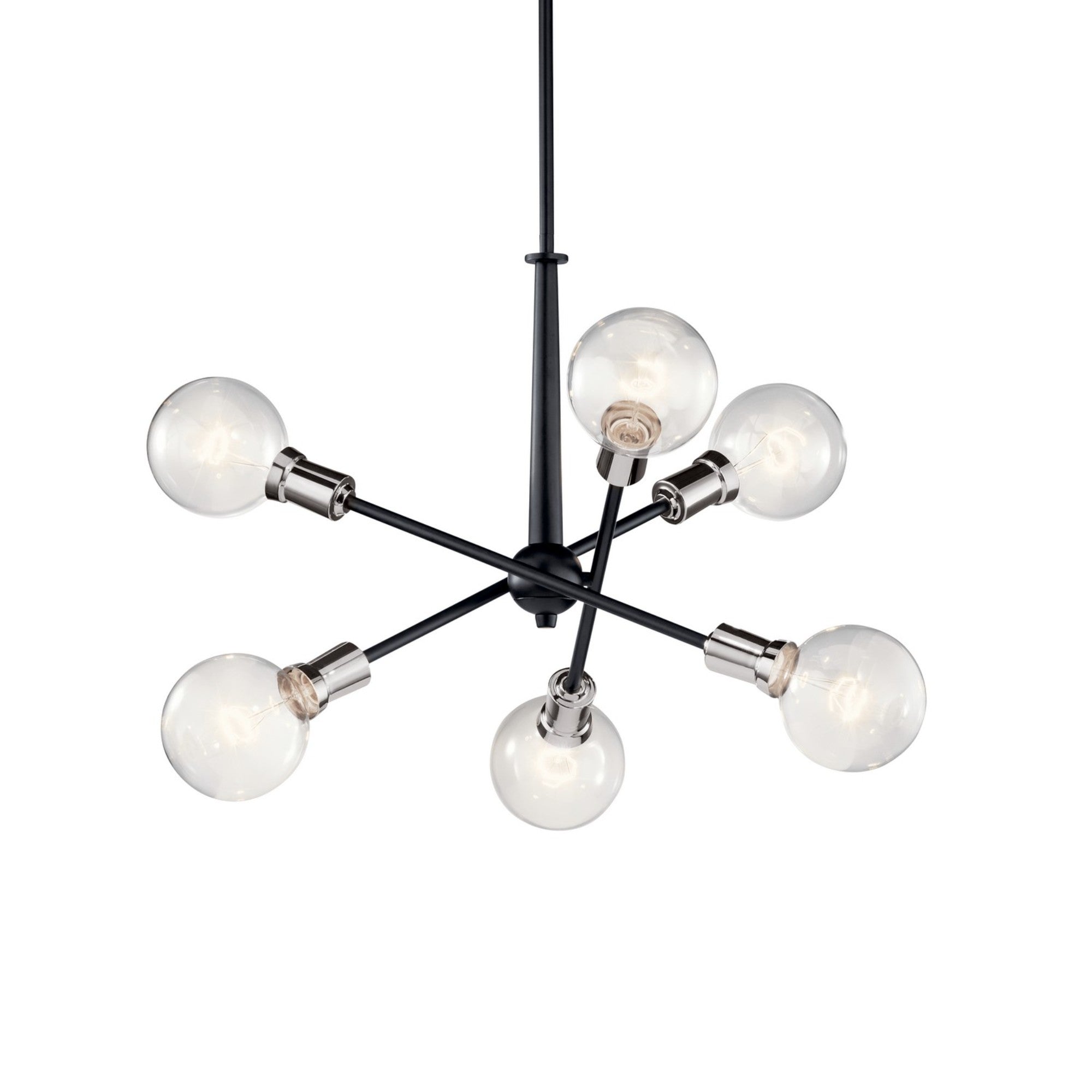 Armstrong 20" 6-Light Chandelier, Black Finish - Bees Lighting