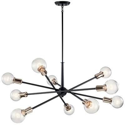Kichler Armstrong 47 in. 10-Light Chandelier Black