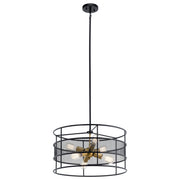 Piston 22" 6-Light Chandelier, Black Finish - Bees Lighting