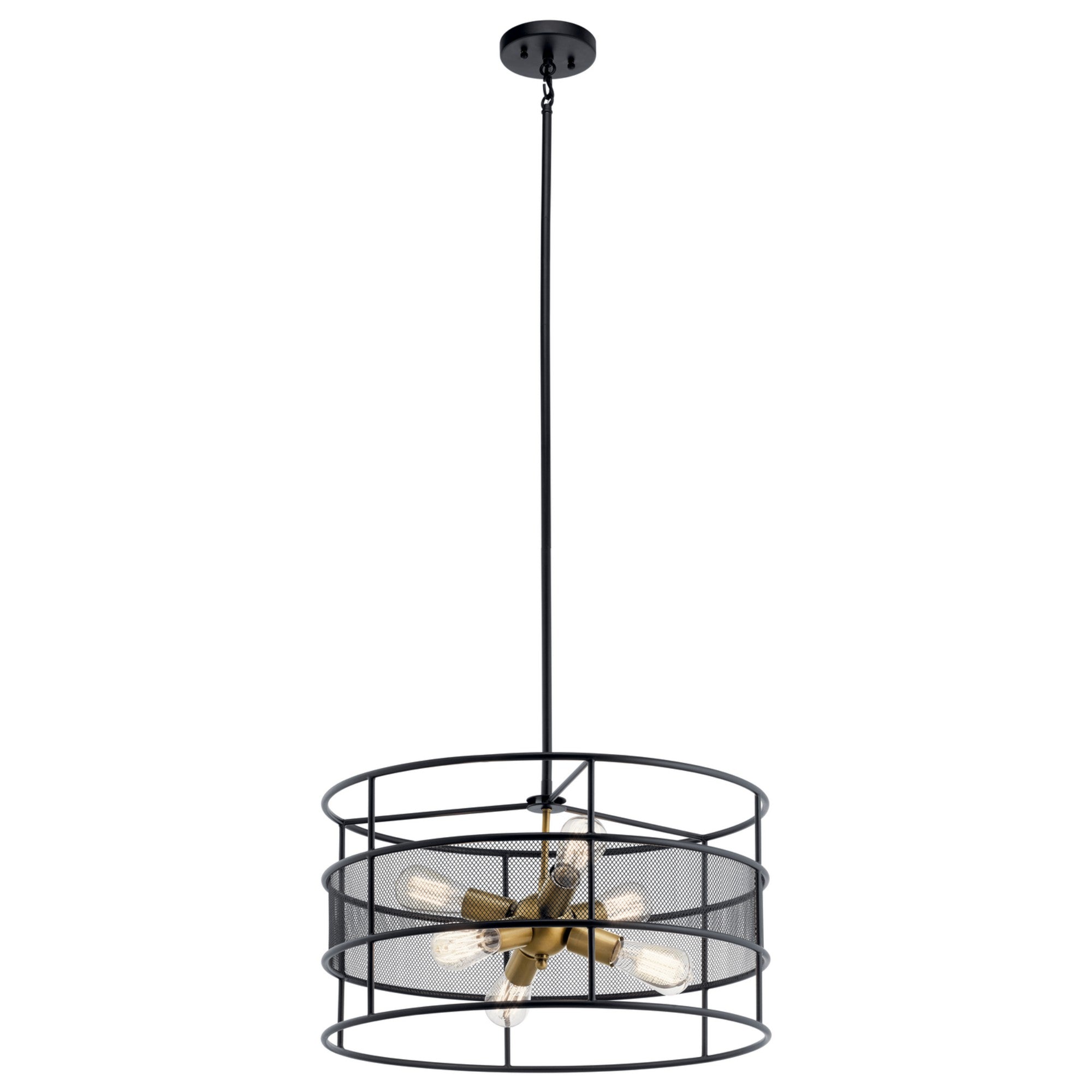 Piston 22" 6-Light Chandelier, Black Finish - Bees Lighting