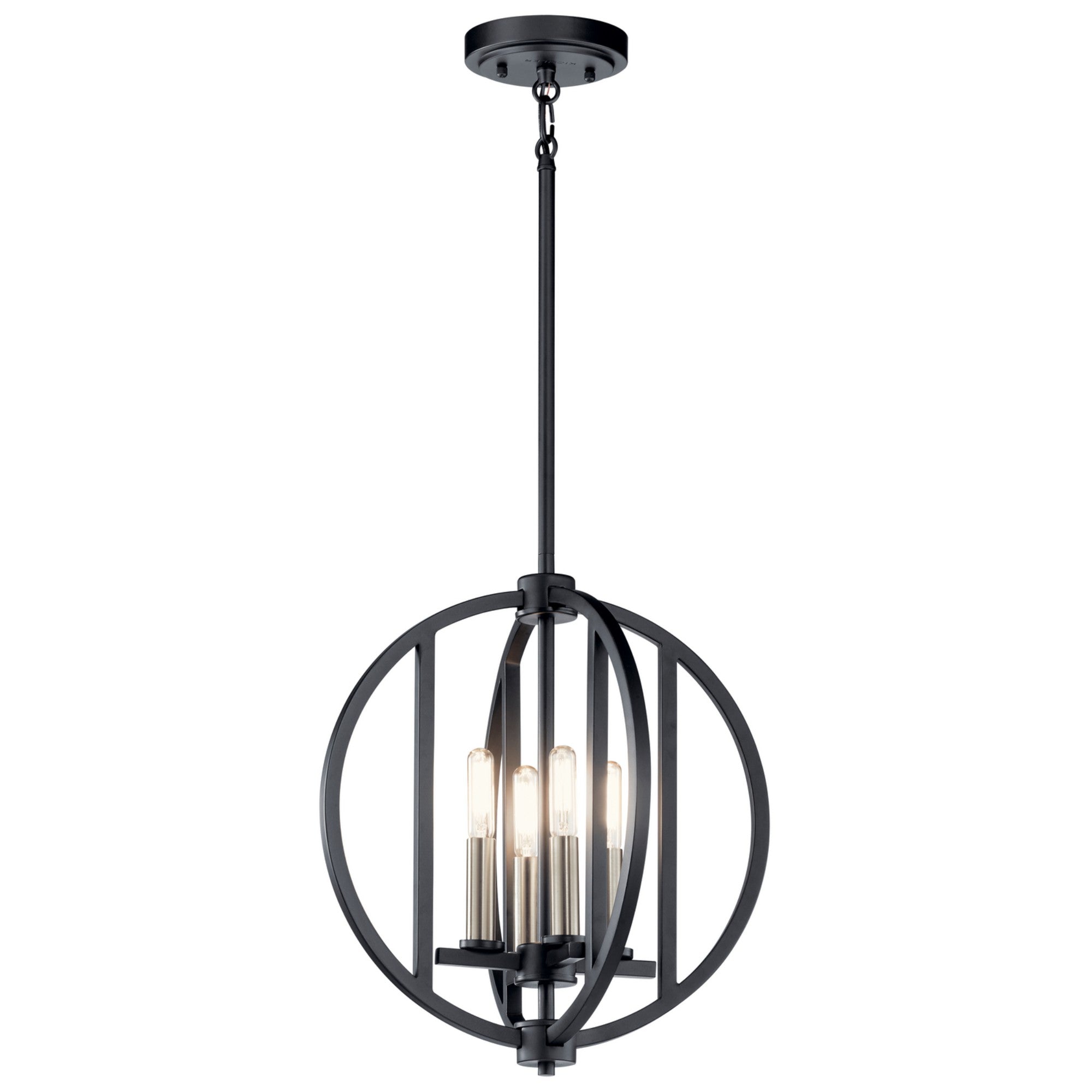 Samural 14" 4-Light Mini Chandelier, Black Finish - Bees Lighting