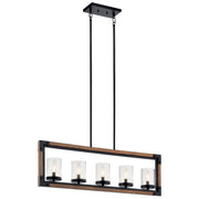 Marimount 39" 5-Light Linear Chandelier, Auburn Stained Finish - Bees Lighting