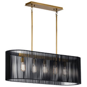 Linara 40" 5-Light Linear Chandelier, Black Finish - Bees Lighting
