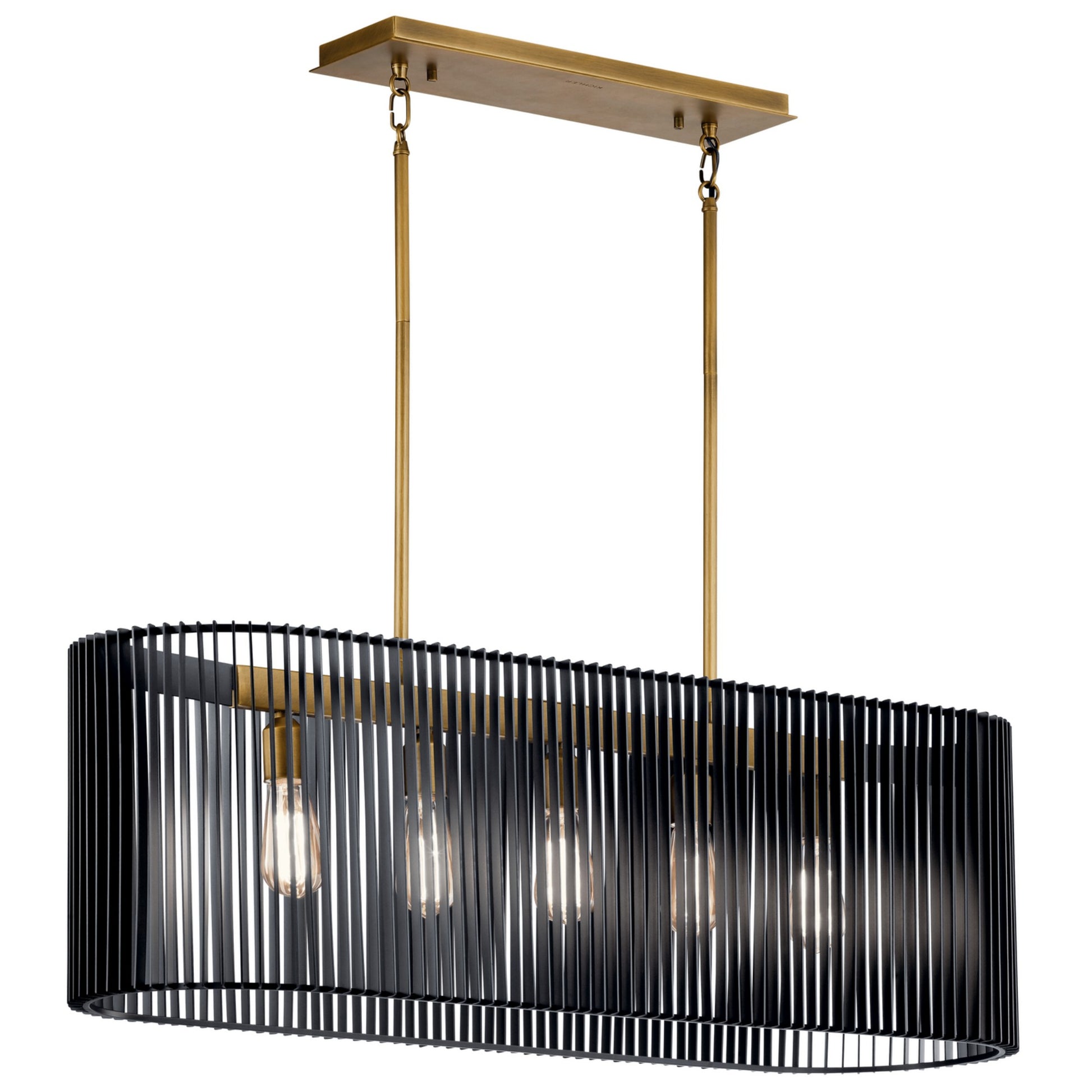 Linara 40" 5-Light Linear Chandelier, Black Finish - Bees Lighting