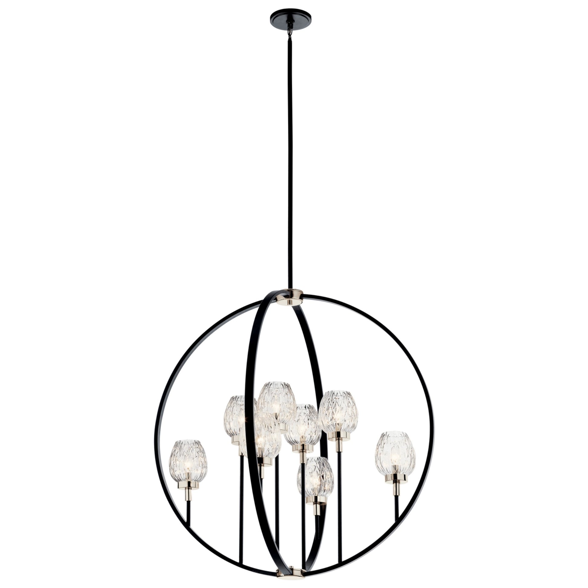 Moyra 36" 8-Light Chandelier, Black Finish - Bees Lighting