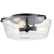 Alton 19" 3-Light Flush Mount, Black Finish - Bees Lighting
