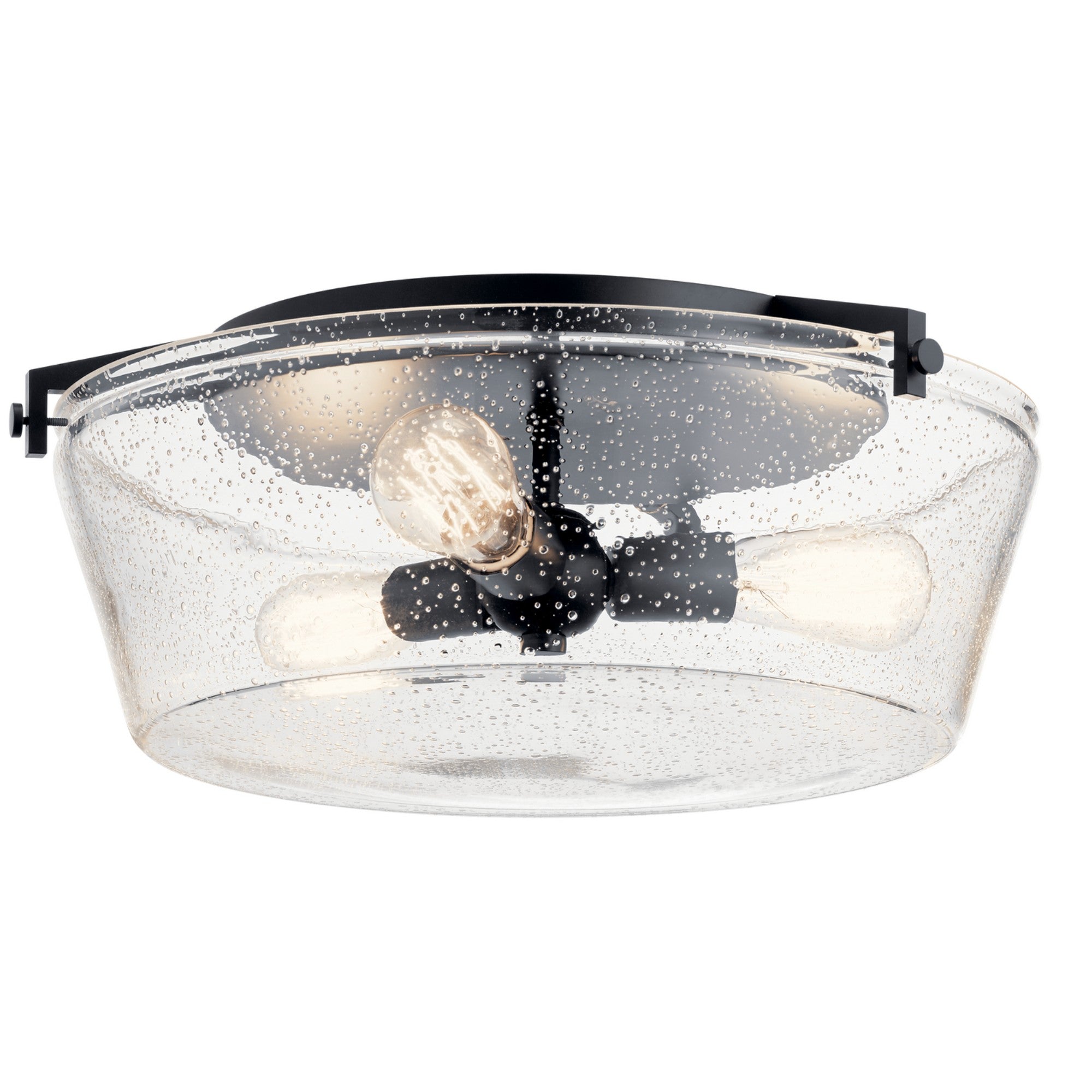 Alton 19" 3-Light Flush Mount, Black Finish - Bees Lighting