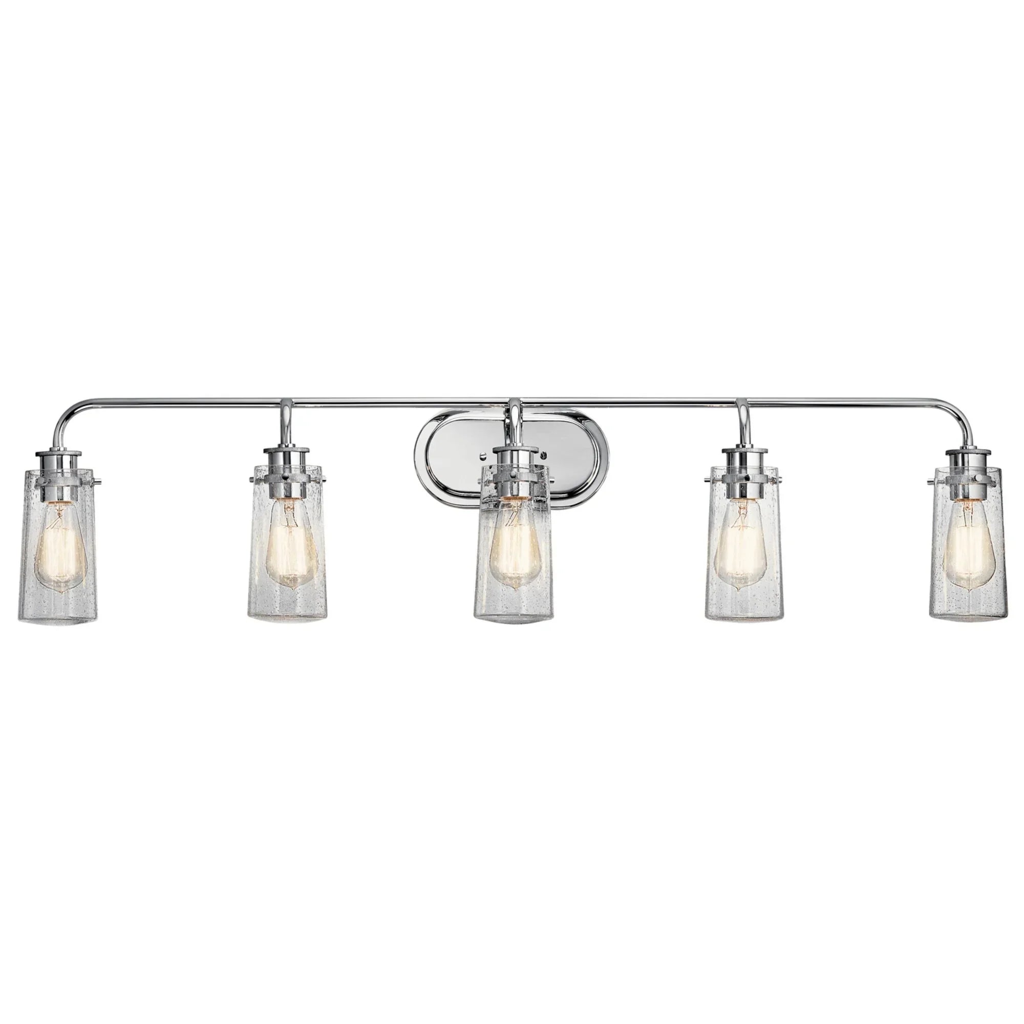 Kichler 45461CH Chrome Vanity Light | Clear Seeded Glass – Bees Lighting