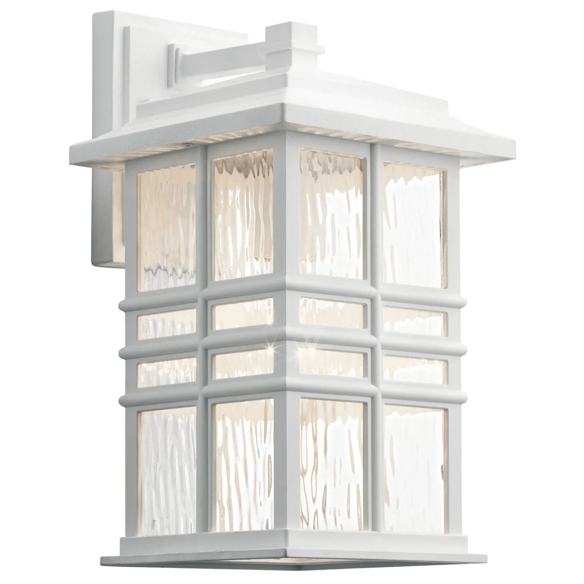 Beacon Square 14" Outdoor Wall Light, White Finish - Bees Lighting
