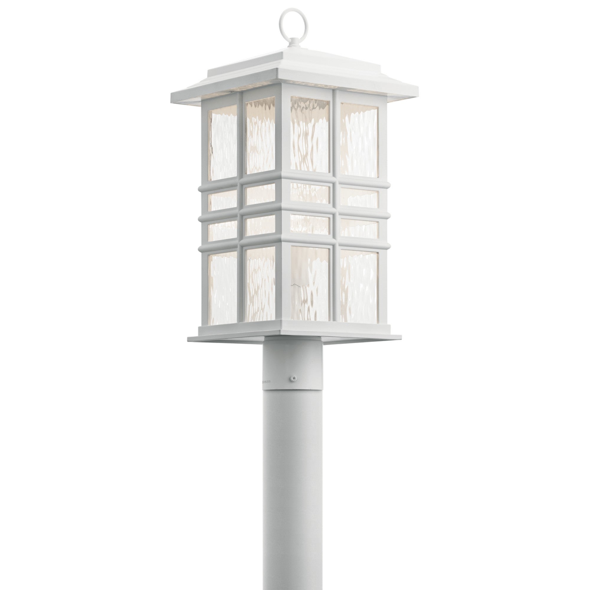 Beacon Square 21" Outdoor Post Light, White Finish - Bees Lighting