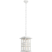 Beacon Square 18" Outdoor Pendant, White Finish - Bees Lighting