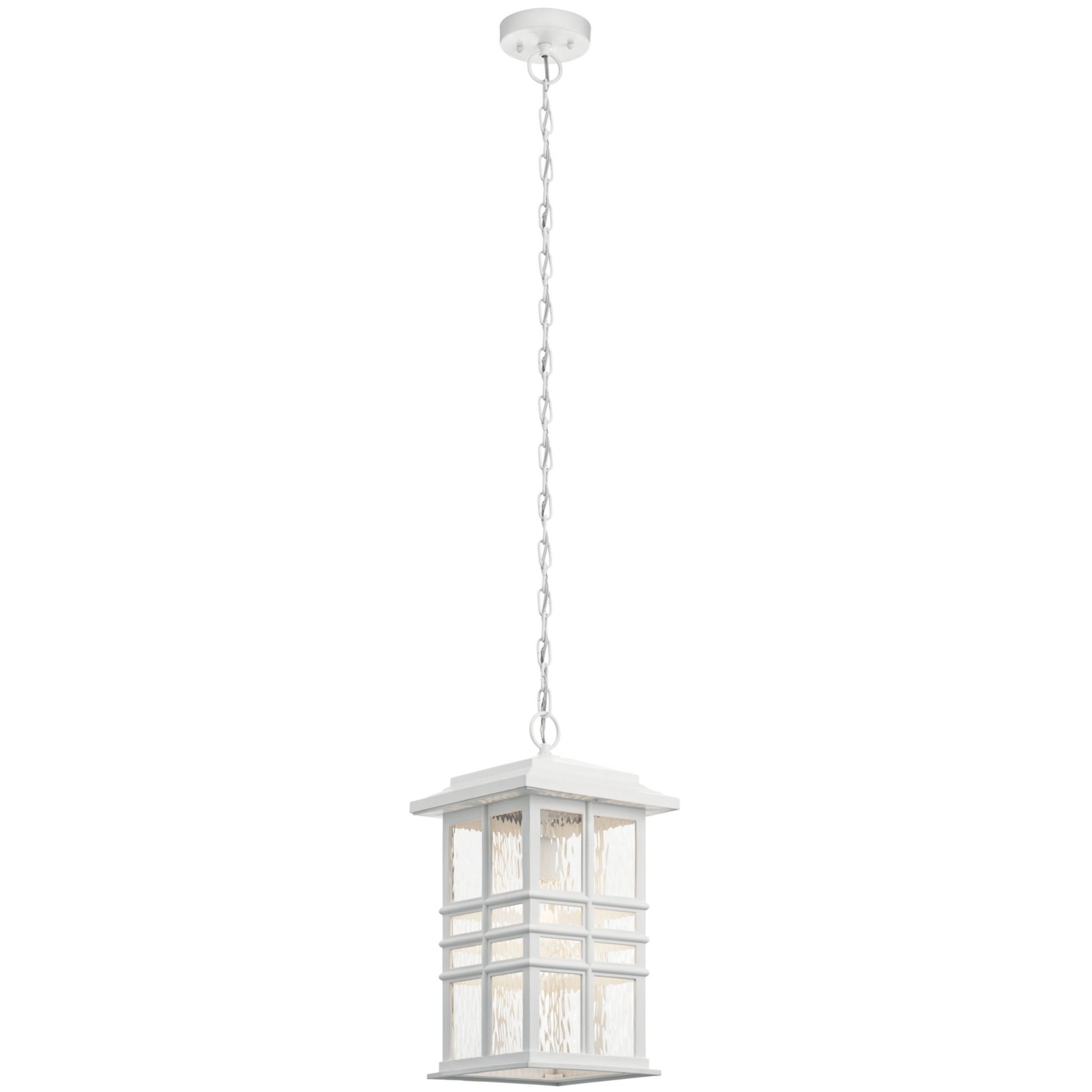 Beacon Square 18" Outdoor Pendant, White Finish - Bees Lighting