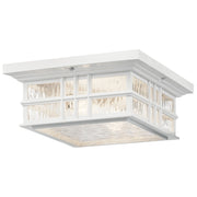Beacon Square 12" 2-Light Outdoor Ceiling Light, White Finish - Bees Lighting