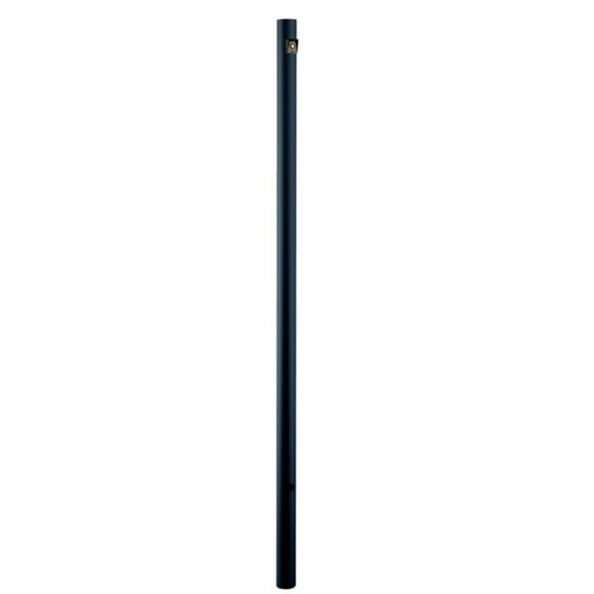 8 Ft Round Aluminum Direct Burial Pole with Photocell 3 In. Shaft Matte Black Finish