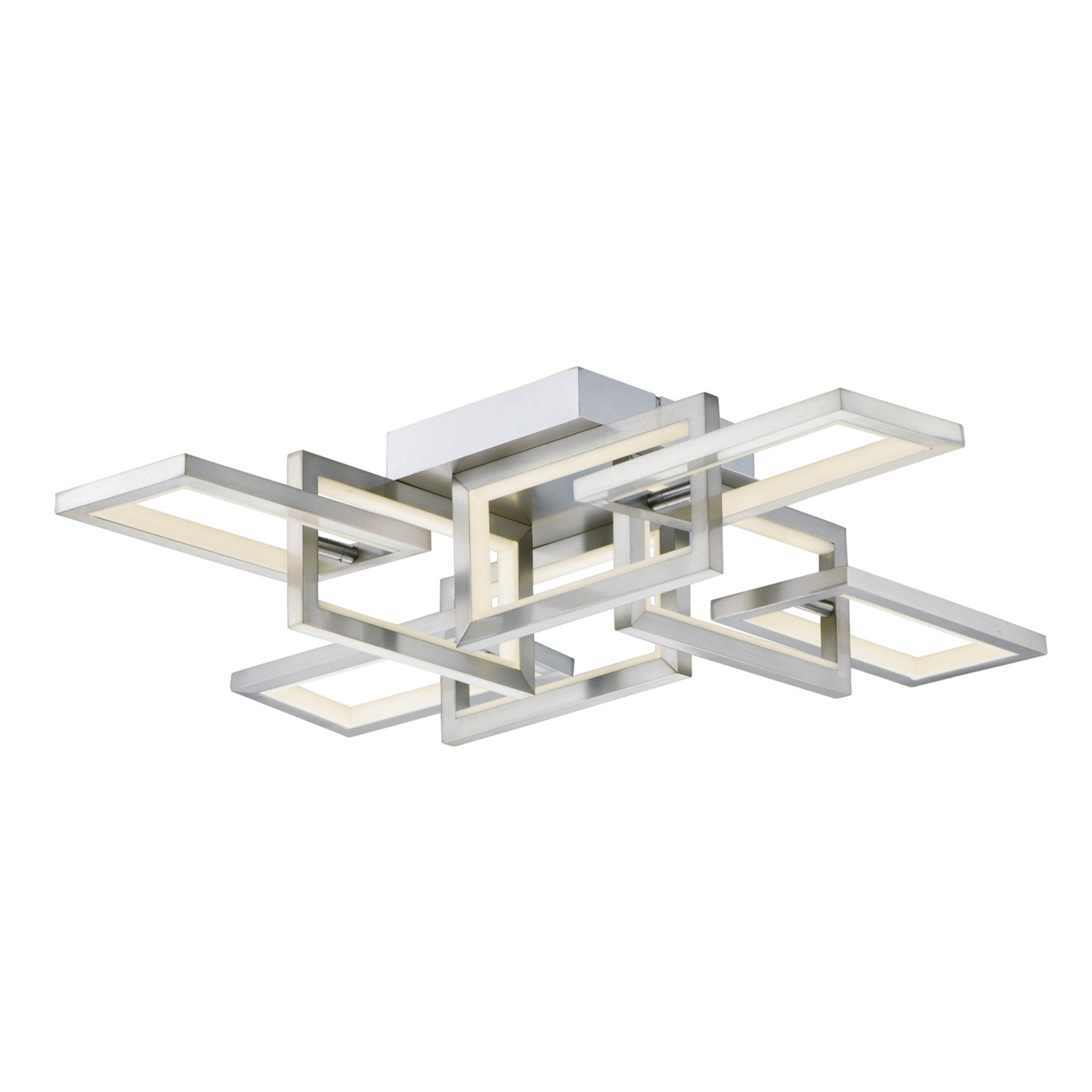 Link 29" Geometric LED Flush Mount, Satin Nickel Finish - Bees Lighting