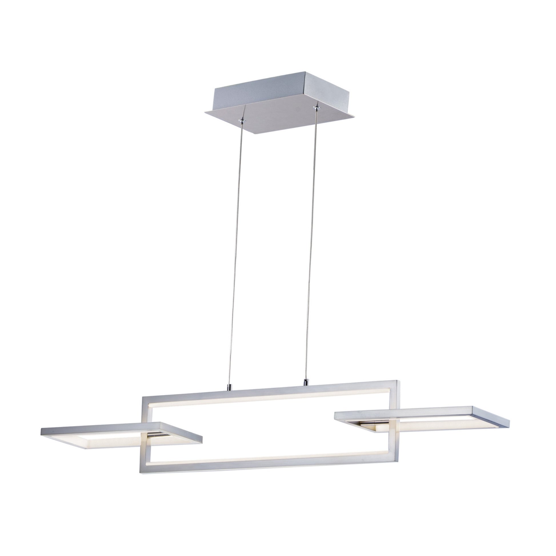 Link 42" 3-Light LED Linear Pendant, Satin Nickel Finish - Bees Lighting