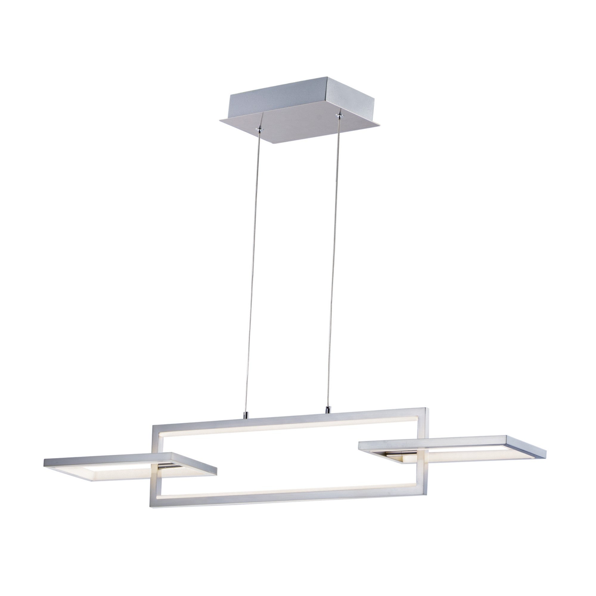 Link 42" 3-Light LED Linear Pendant, Satin Nickel Finish - Bees Lighting