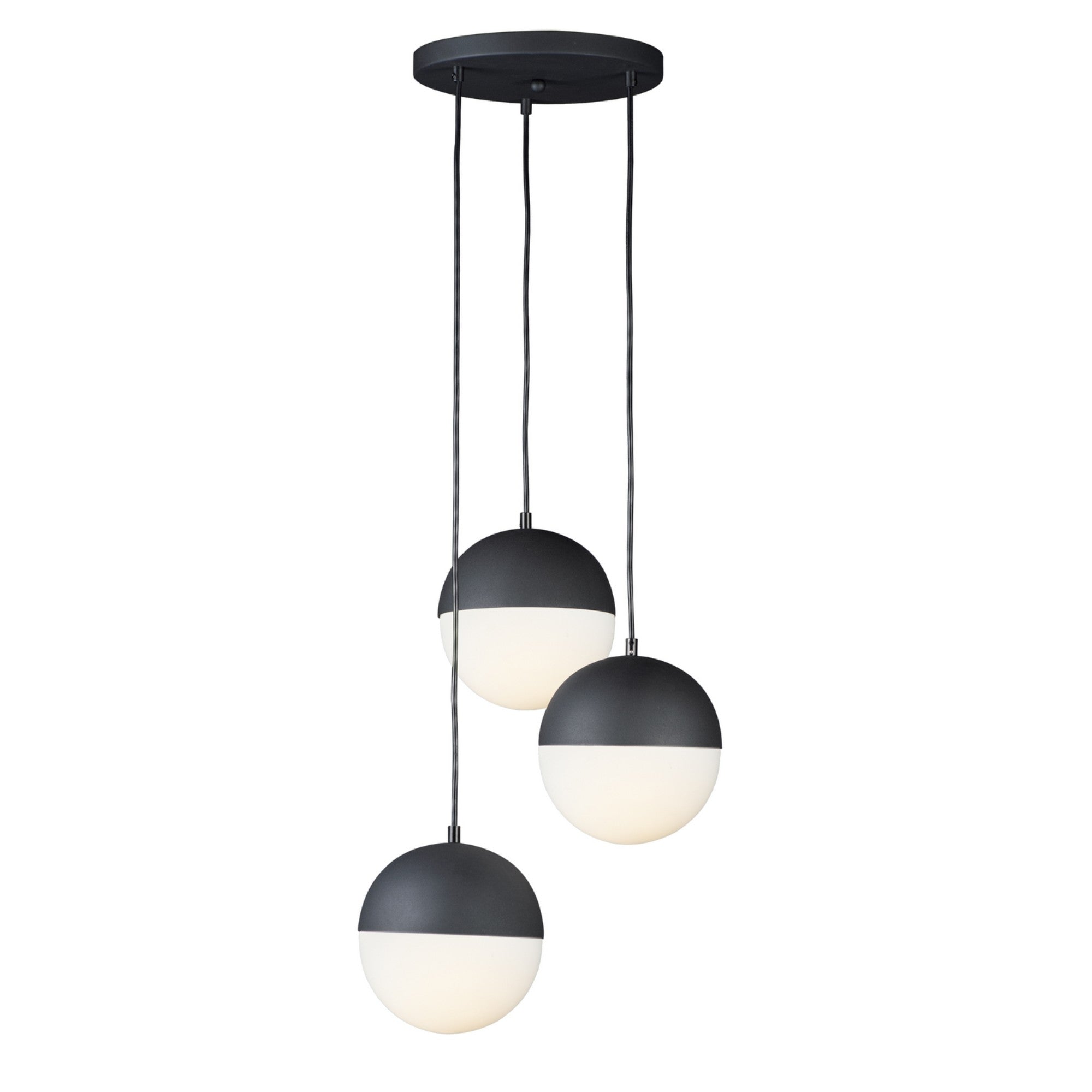 Half Moon 17" 3-Light LED Pendant, Black Finish - Bees Lighting