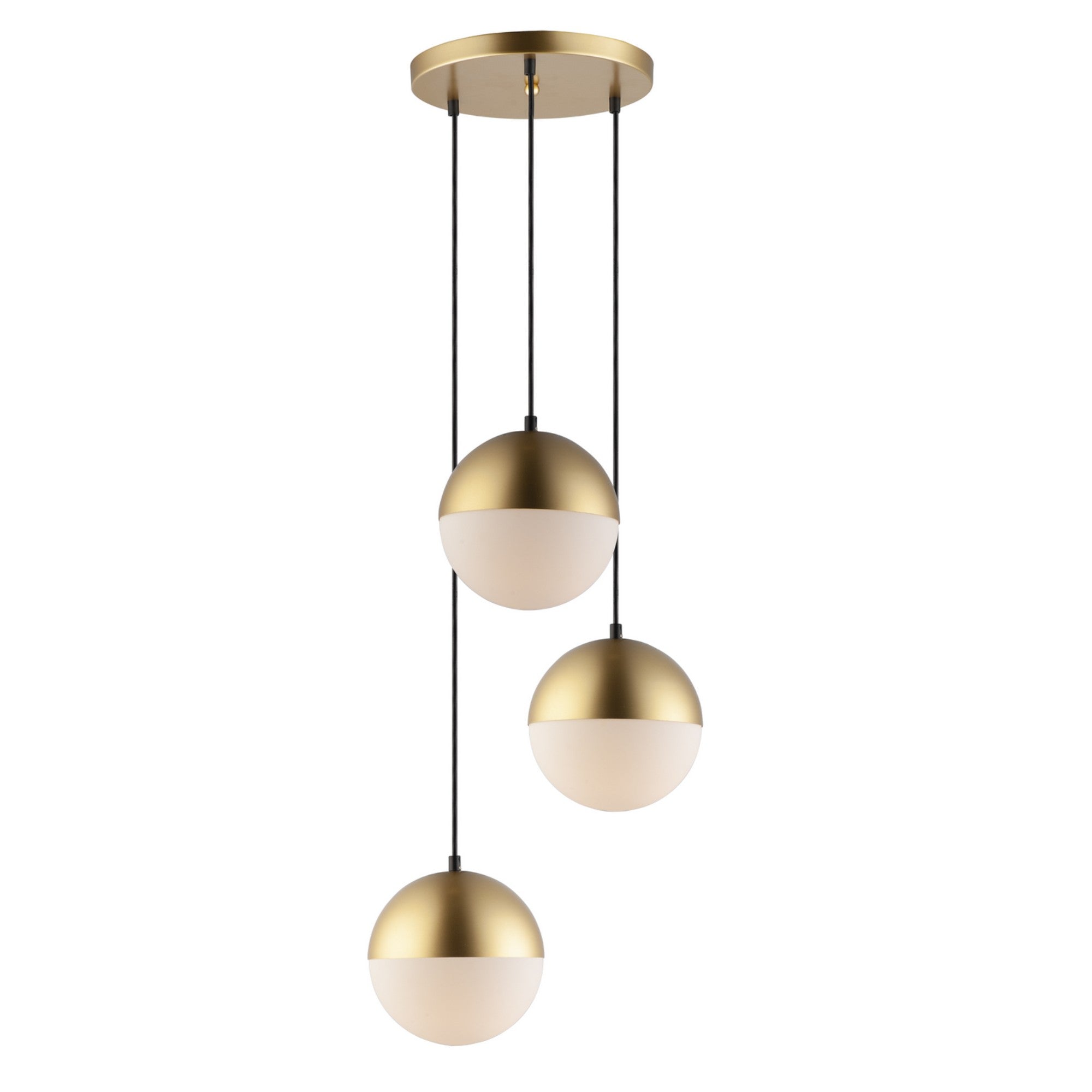 Half Moon 17" 3-Light LED Pendant, Metallic Gold Finish - Bees Lighting