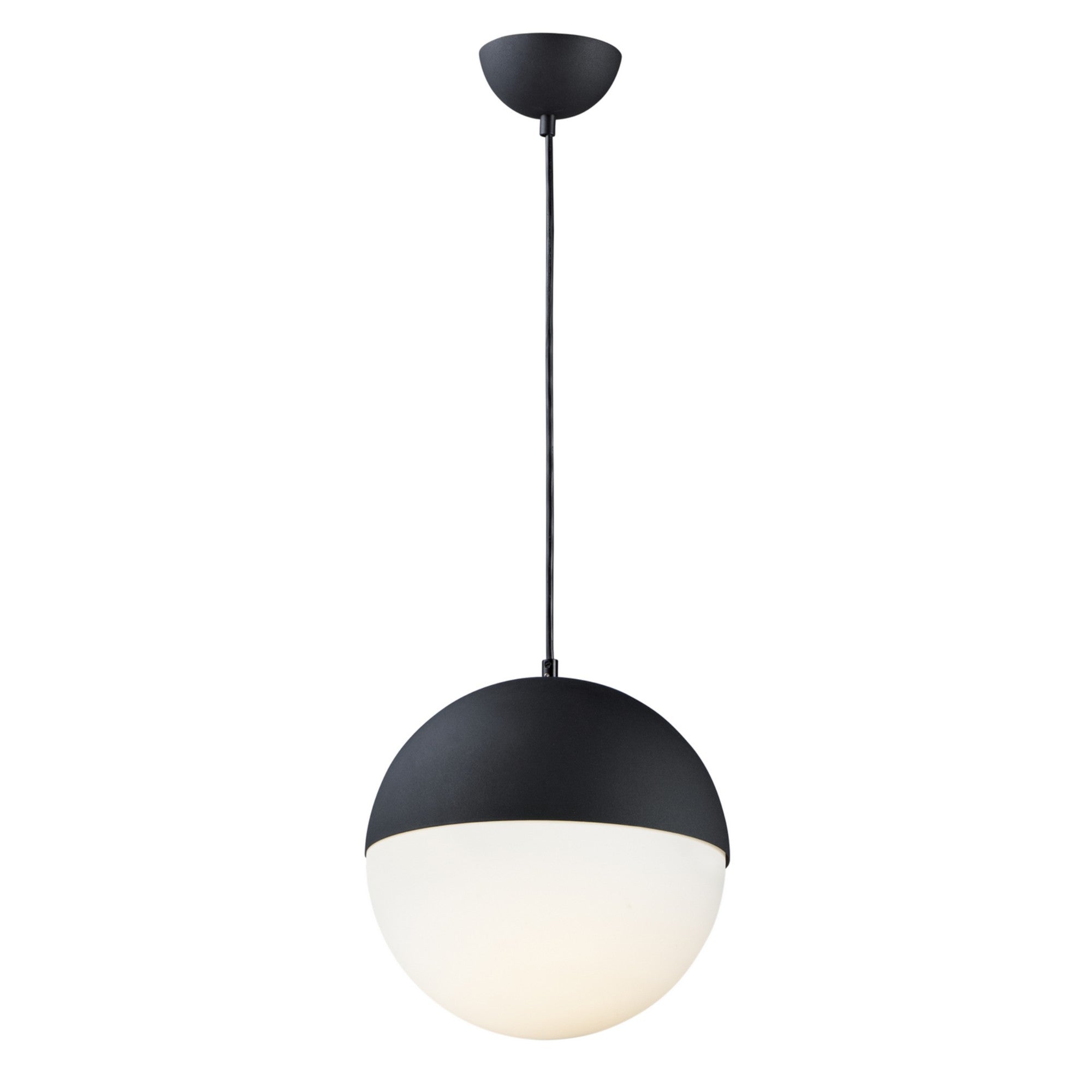 Half Moon 12" Large LED Pendant, Black Finish - Bees Lighting