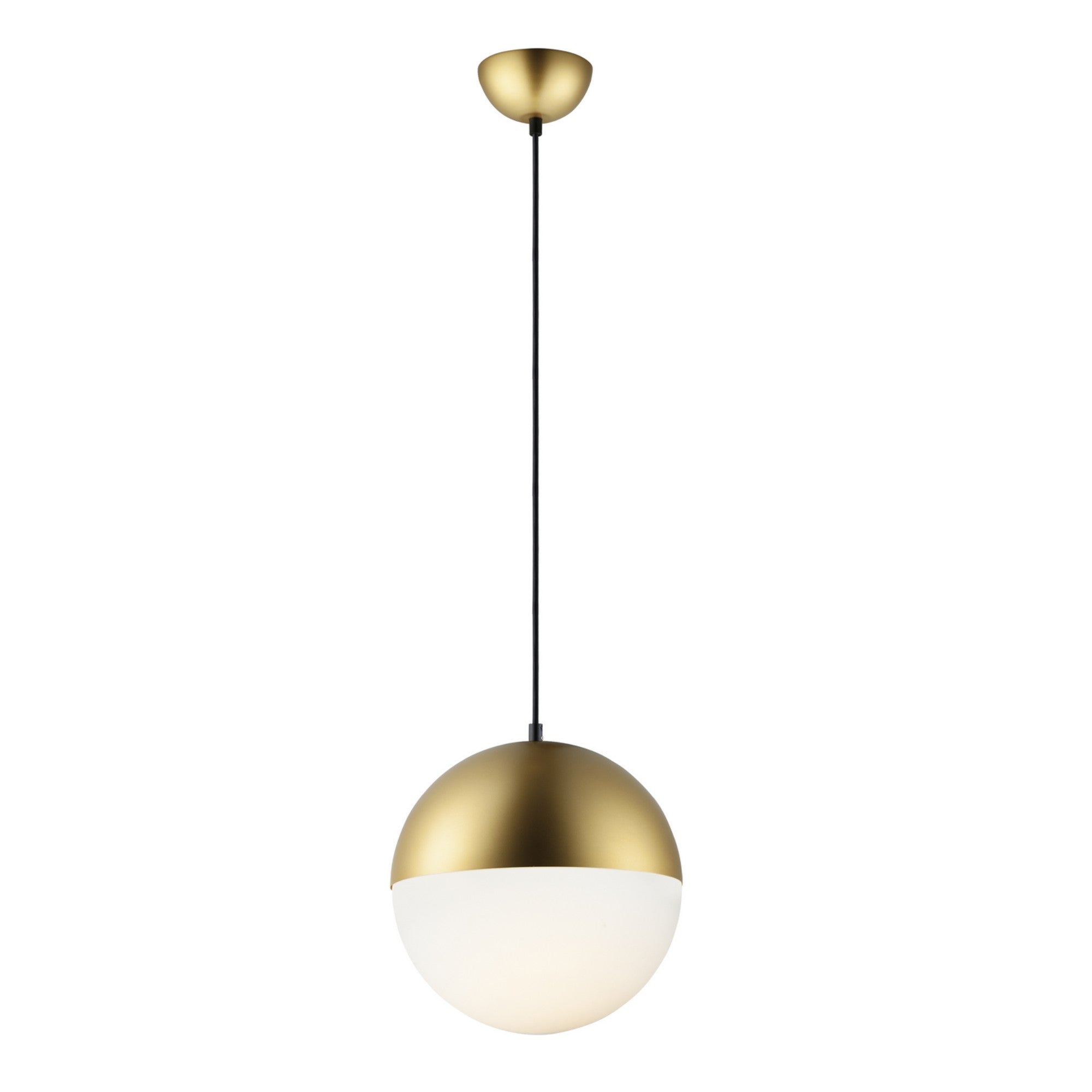 Half Moon 12" Large LED Pendant, Metallic Gold Finish - Bees Lighting
