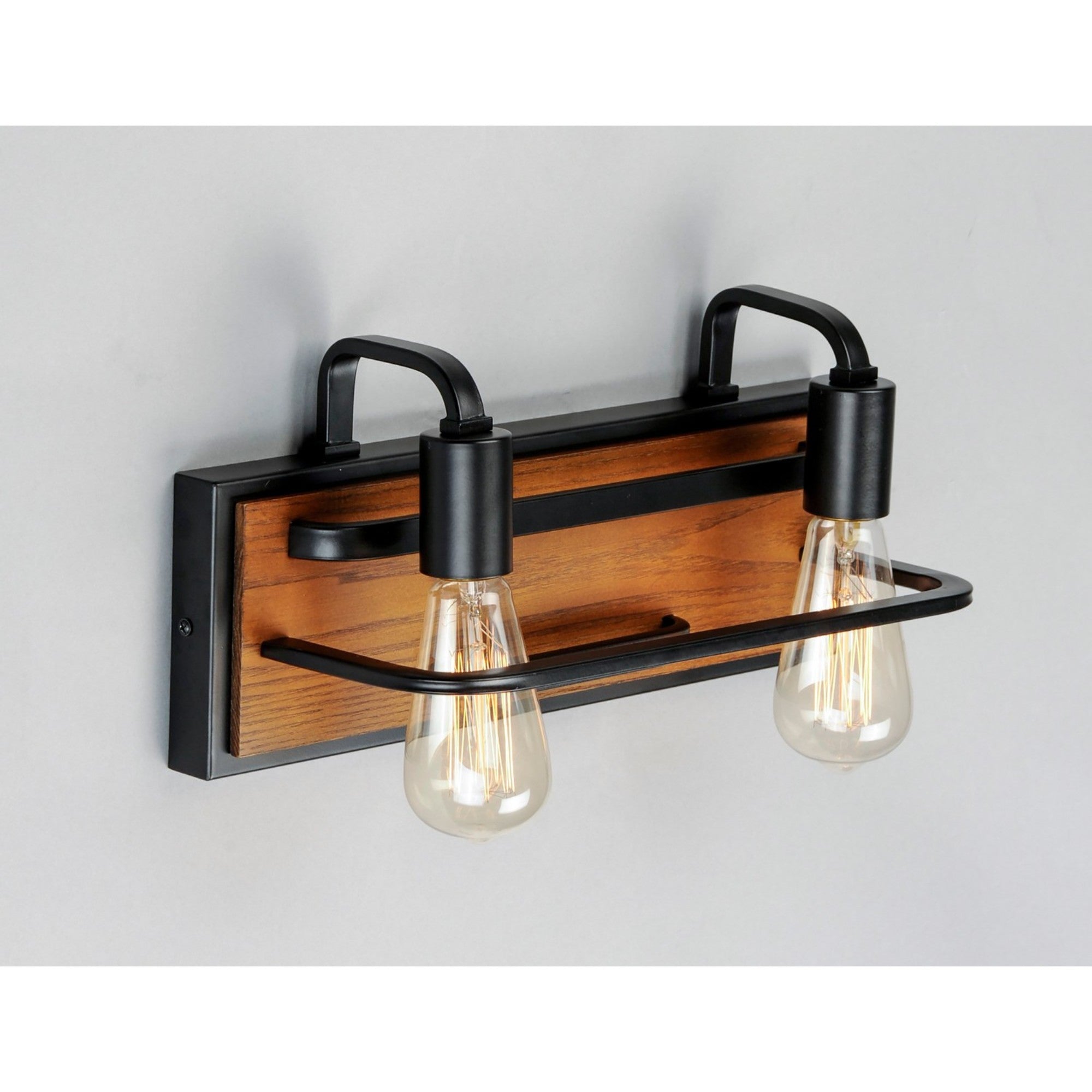 Black Forest 16" 2-Light Bath Vanity, Black & Ashbury Finish