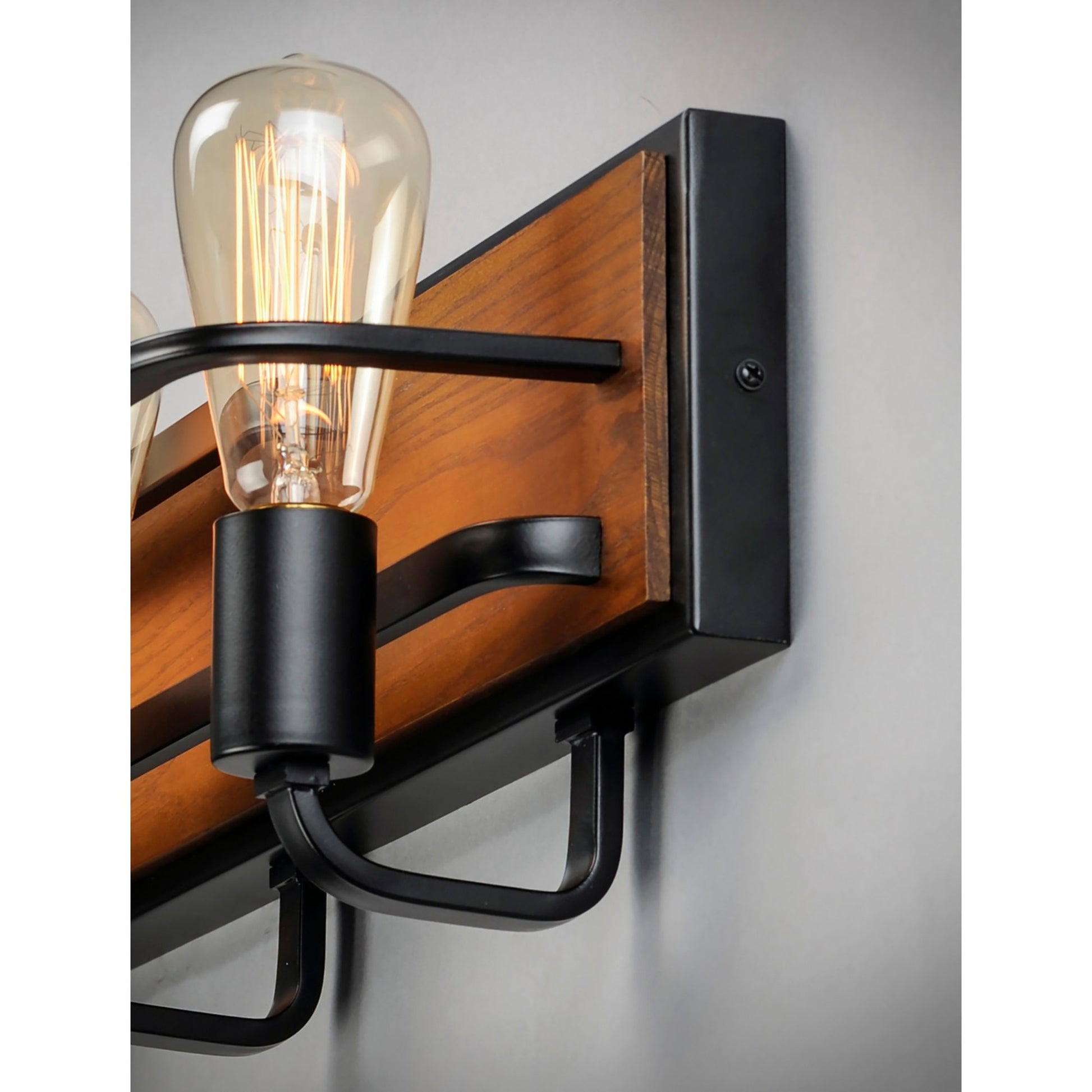 Black Forest 16" 2-Light Bath Vanity, Black & Ashbury Finish - Bees Lighting