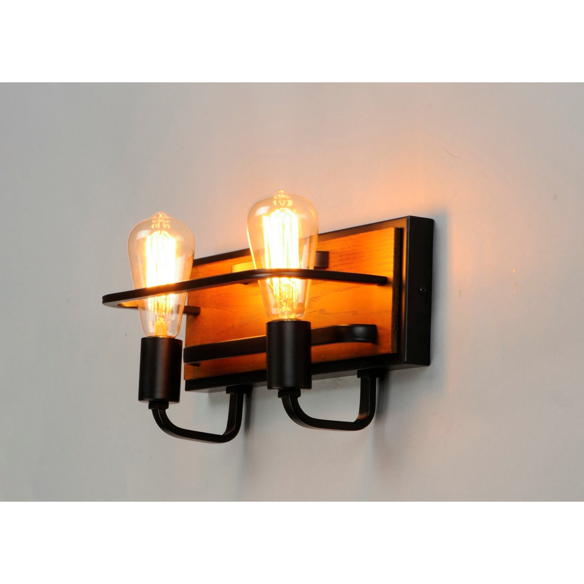Black Forest 16" 2-Light Bath Vanity, Black & Ashbury Finish - Bees Lighting