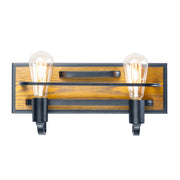 Black Forest 16" 2-Light Bath Vanity, Black & Ashbury Finish - Bees Lighting