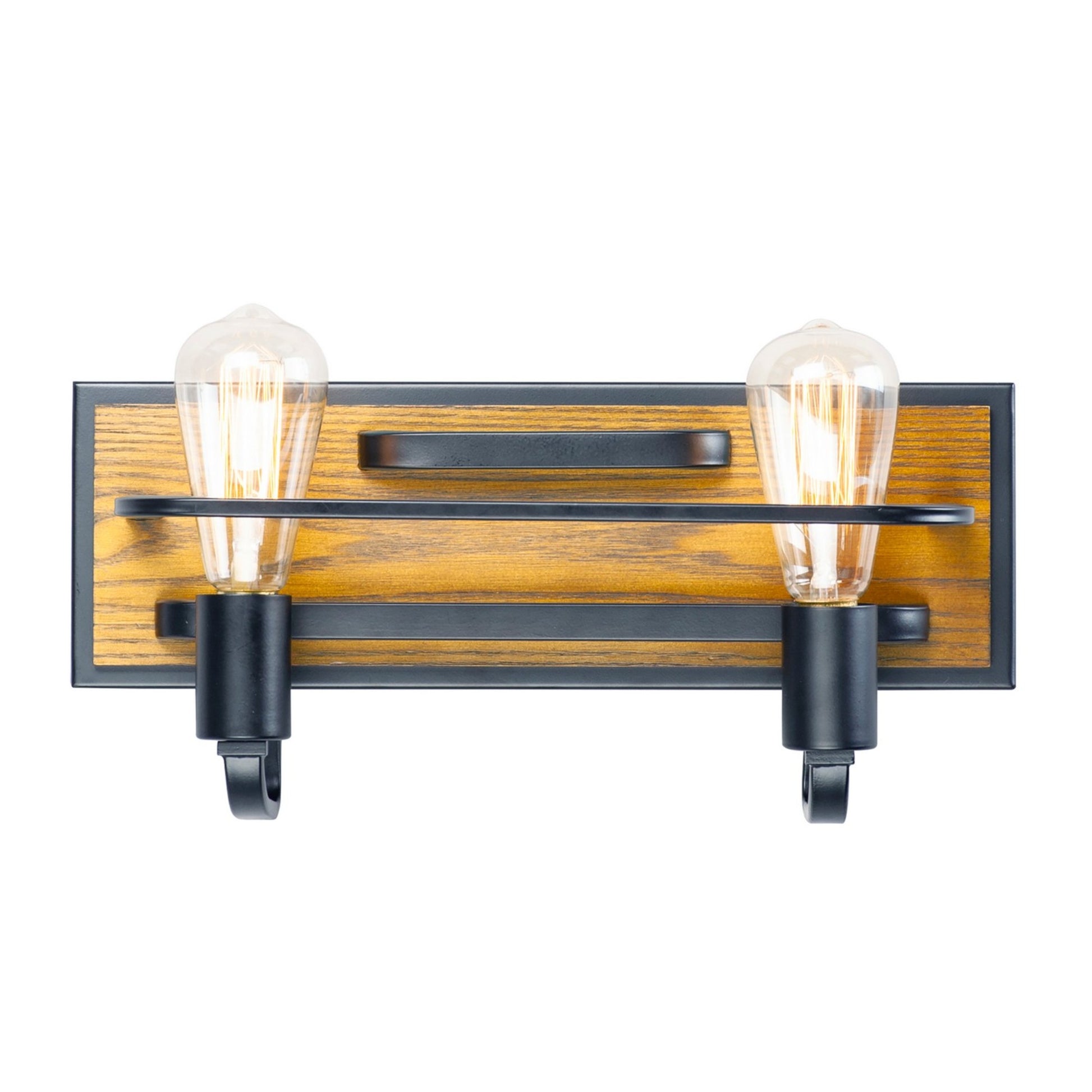 Black Forest 16" 2-Light Bath Vanity, Black & Ashbury Finish - Bees Lighting