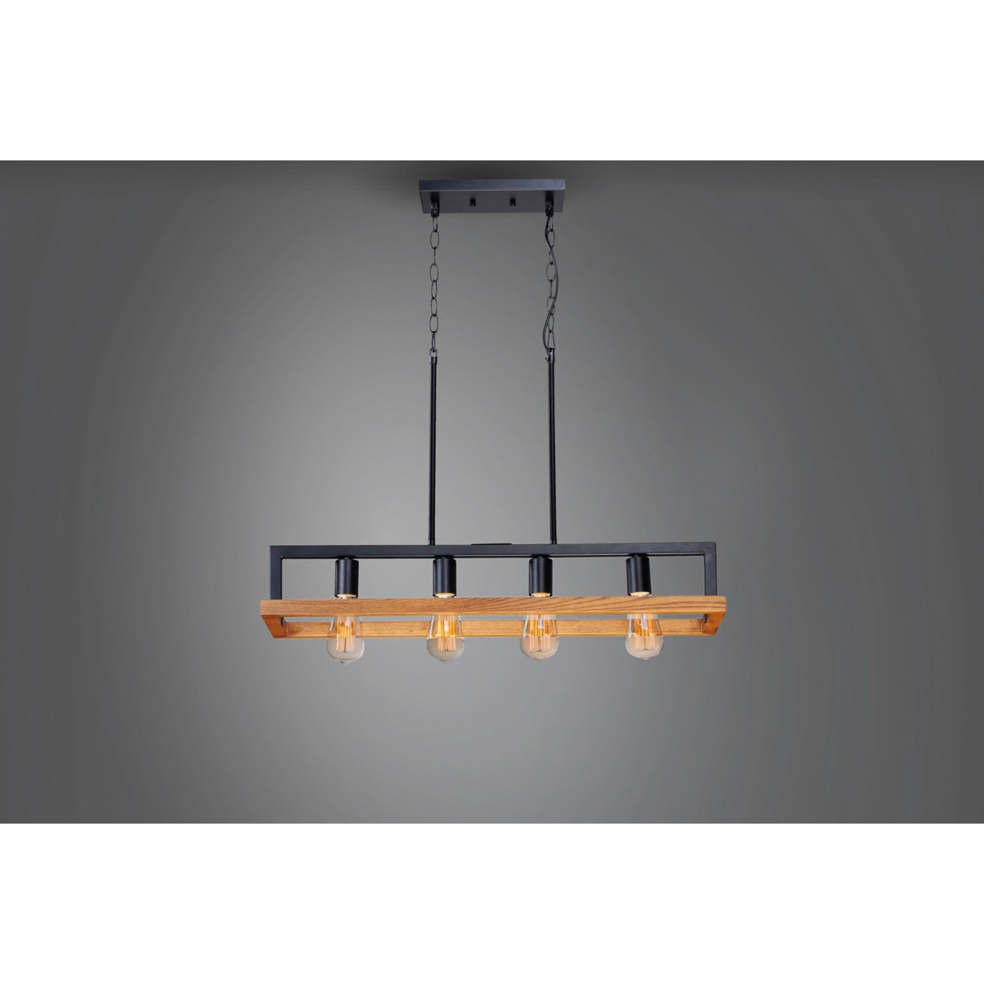 Black Forest 30" 4-Light Chandelier, Black & Ashbury Finish - Bees Lighting