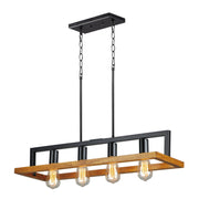 Black Forest 30" 4-Light Chandelier, Black & Ashbury Finish - Bees Lighting