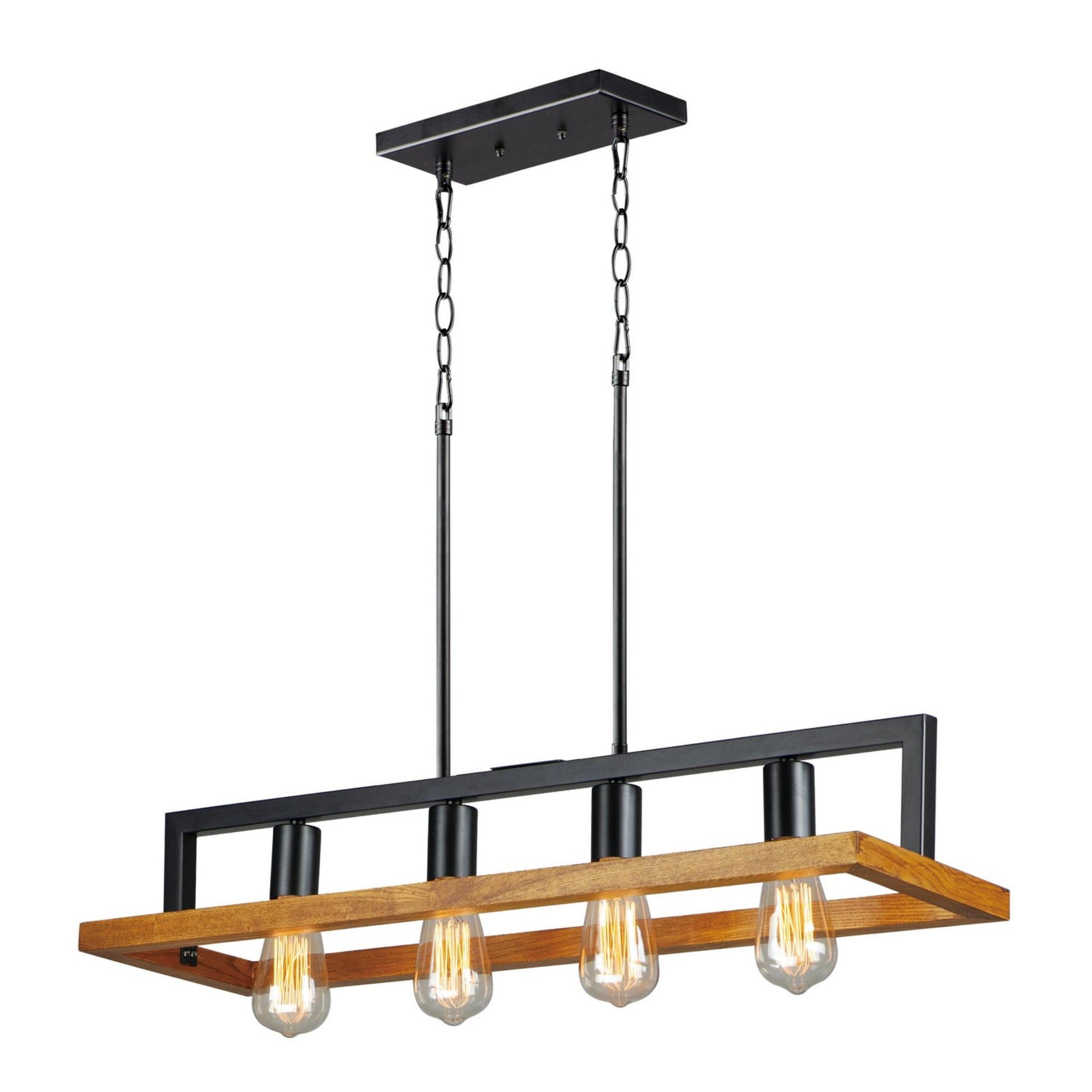 Black Forest 30" 4-Light Chandelier, Black & Ashbury Finish - Bees Lighting