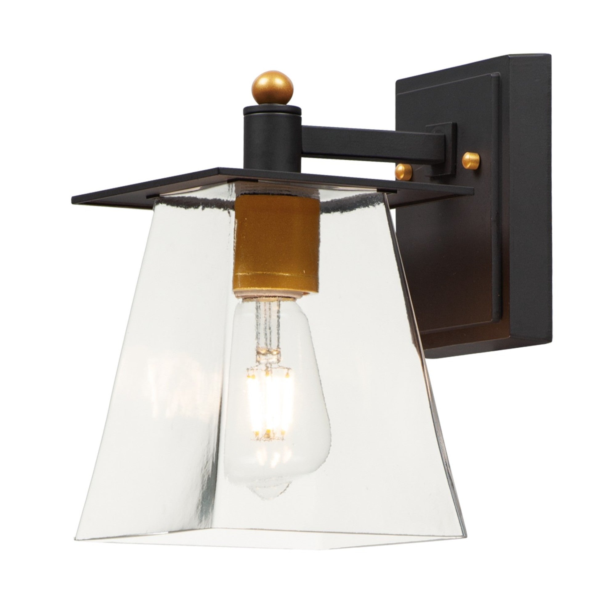 Chalet 10" LED Outdoor Wall Sconce, Bronze & Gold Finish - Bees Lighting