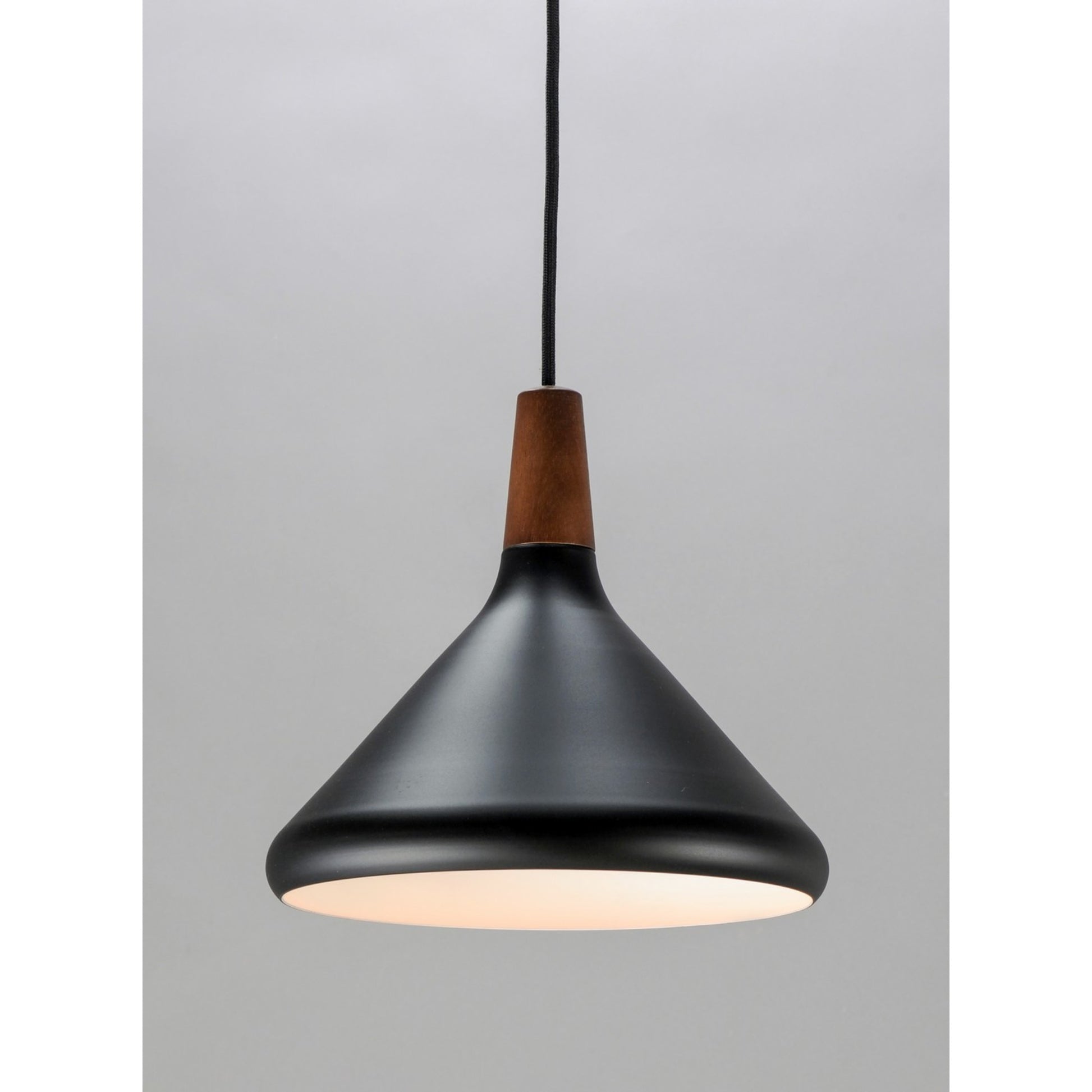 Nordic 11" Pendant, Walnut / Black Finish - Bees Lighting