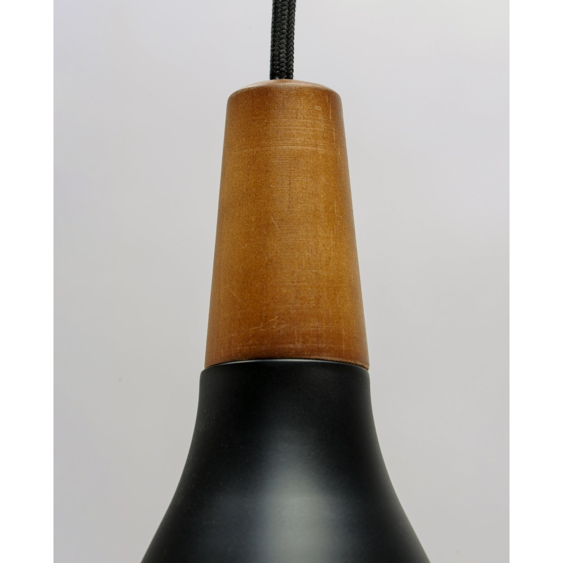 Nordic 11" Pendant, Walnut / Black Finish - Bees Lighting