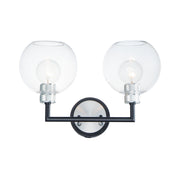 Vessel 18" 2-Light Wall Sconce, Black & Brushed Aluminum Finish - Bees Lighting