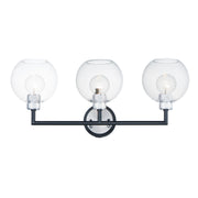 Vessel 27" 3-Light Wall Sconce, Black & Brushed Aluminum Finish - Bees Lighting