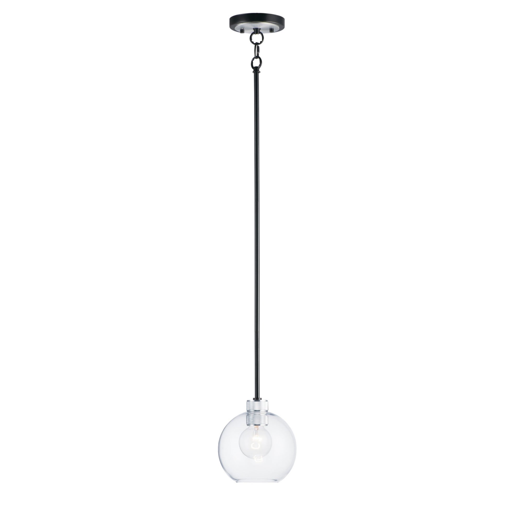 Vessel 9" Mini Pendant, Black & Brushed Aluminum Finish - Bees Lighting