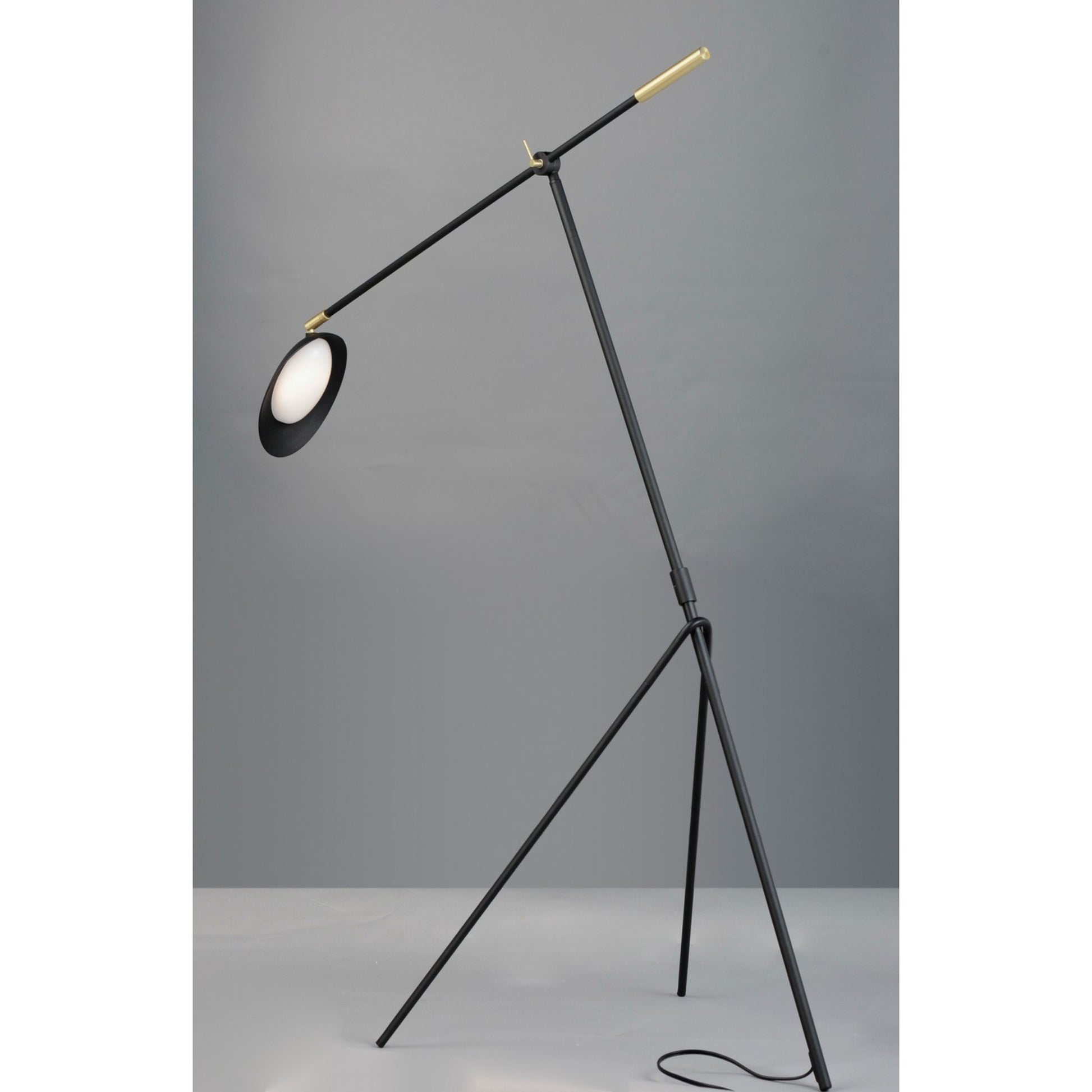 Scan LED Floor Lamp, Black / Satin Brass Finish - Bees Lighting