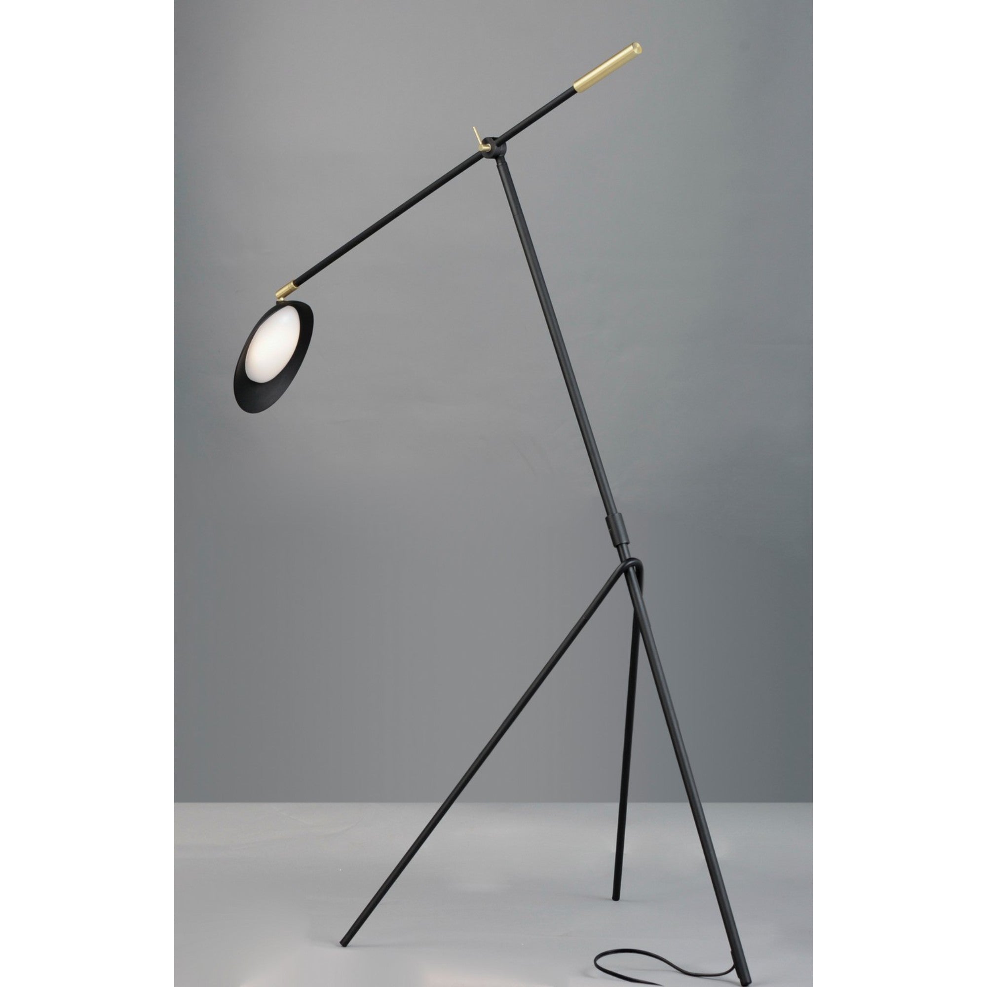 Scan LED Floor Lamp, Black / Satin Brass Finish - Bees Lighting