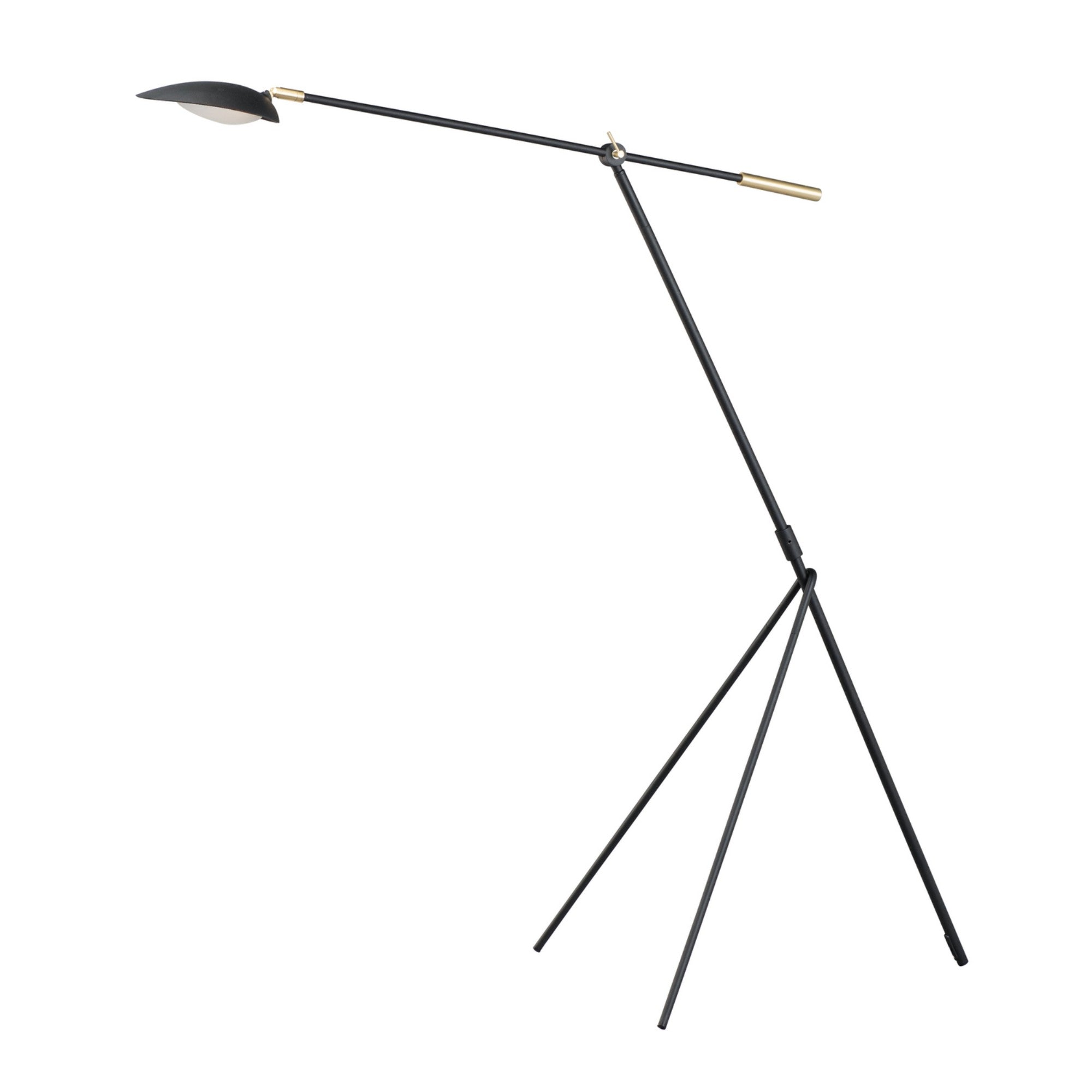 Scan LED Floor Lamp, Black / Satin Brass Finish - Bees Lighting