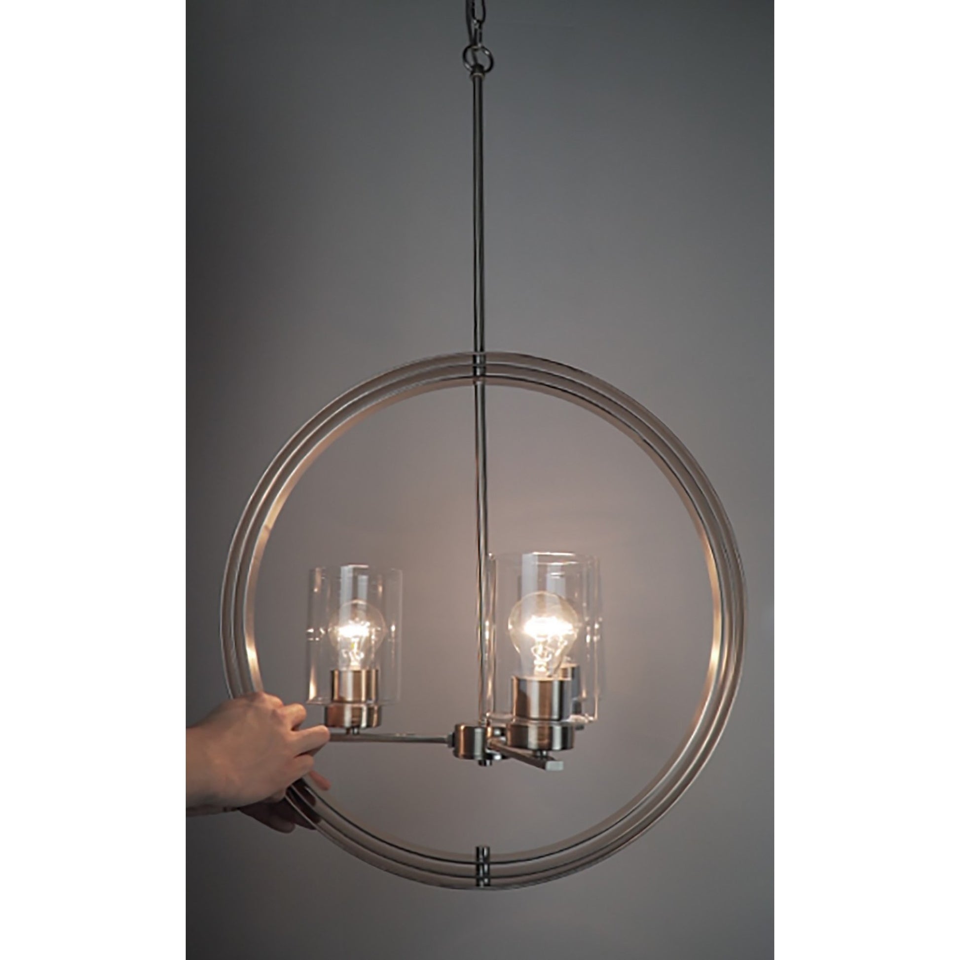 Sentinel 21" 3-Light Pendant, Satin Nickel Finish - Bees Lighting